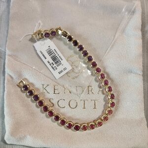 Kendra Scott Gold Carmen Tennis Bracelet in Gold Ruby Mix